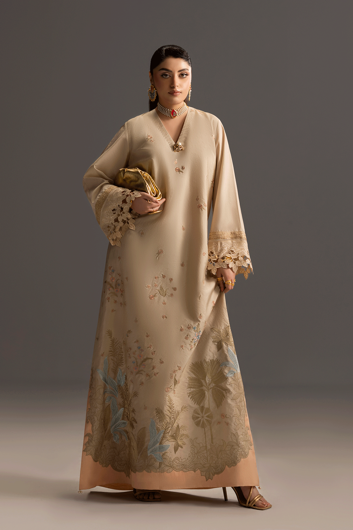 Erum Khan | Summer Whisper | Golden Crown - Designer Dress - Type : Ladies Clothes - Available at Libayah - 100% Original
