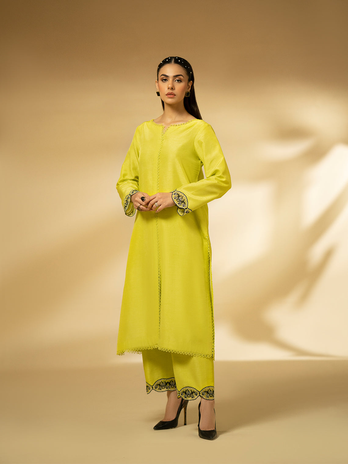 Fozia Khalid | Eid Edit 24 | Lime Zest by Fozia Khalid - Designer Dress - Type: Ladies Clothes - Available at Libayah - 100% Original