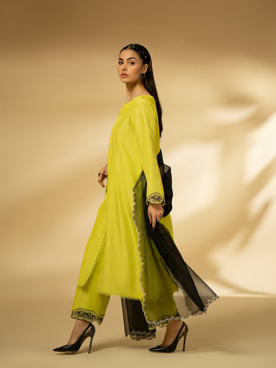 Fozia Khalid | Eid Edit 24 | Lime Zest by Fozia Khalid - Designer Dress - Type: Ladies Clothes - Available at Libayah - 100% Original