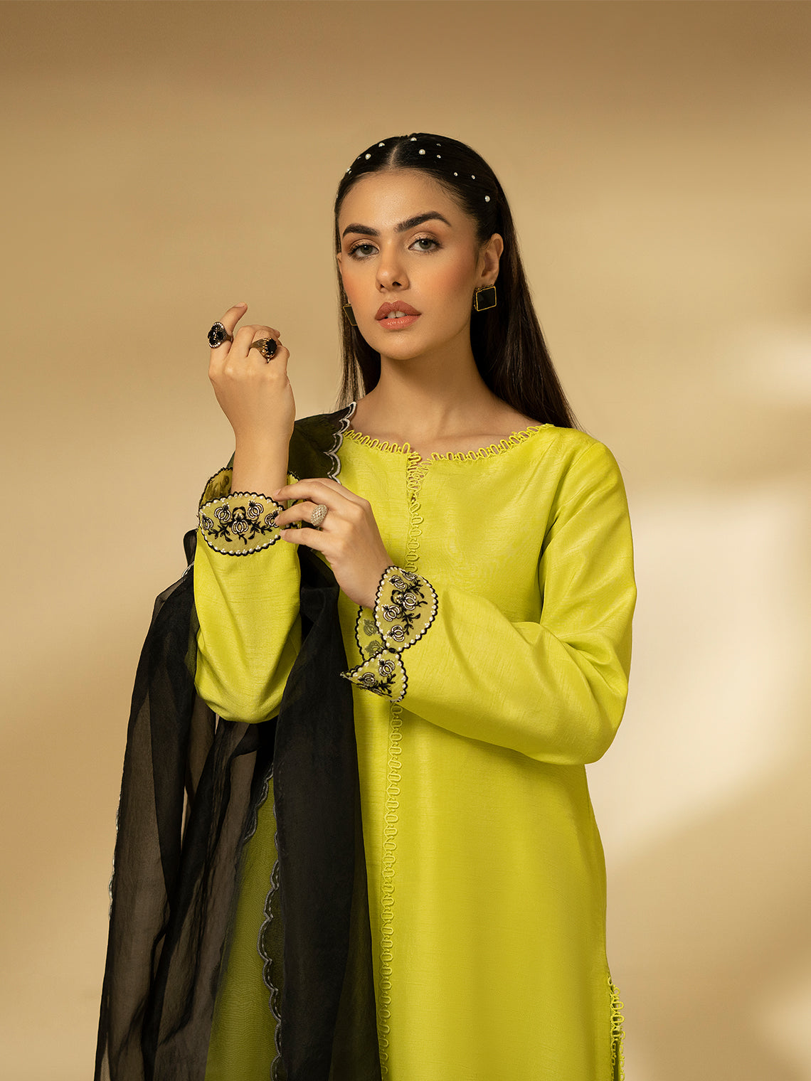 Fozia Khalid | Eid Edit 24 | Lime Zest by Fozia Khalid - Designer Dress - Type: Ladies Clothes - Available at Libayah - 100% Original