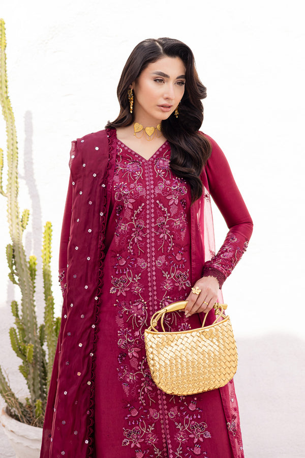 Marjjan | Elyna Lawn | LENI MP-46 (MAGENTA) by Marjjan - Designer Dress  - Type : Ladies Clothes - Available at Libayah - 100% Original 