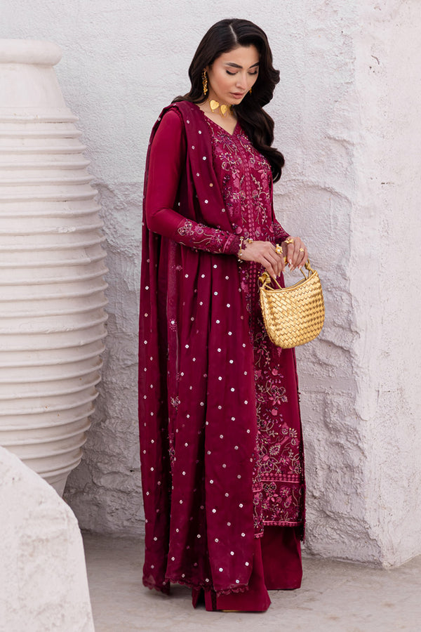 Marjjan | Elyna Lawn | LENI MP-46 (MAGENTA) by Marjjan - Designer Dress  - Type : Ladies Clothes - Available at Libayah - 100% Original 