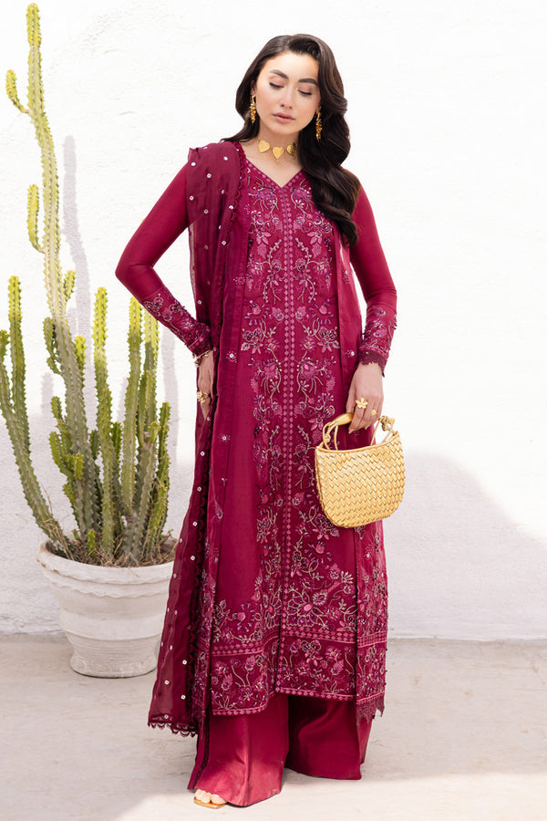 Marjjan | Elyna Lawn | LENI MP-46 (MAGENTA) by Marjjan - Designer Dress  - Type : Ladies Clothes - Available at Libayah - 100% Original 