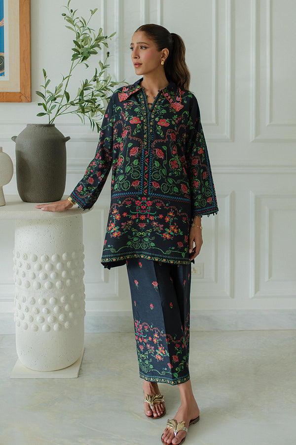 Mina Hassan | Signature Prints | Florals at Dusk by Mina Hassan - Designer Dress  - Type : Ladies Clothes - Available at Libayah - 100% Original 