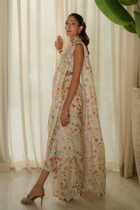 Mina Hassan | Signature Prints | Wrapped Goddess Stitched Saree by Mina Hassan - Designer Dress  - Type : Ladies Clothes - Available at Libayah - 100% Original 