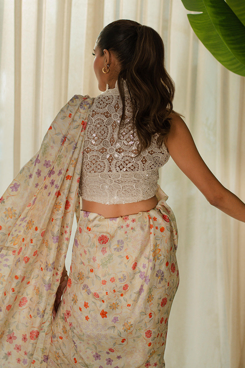 Mina Hasan | Signature Pret | Wrapped Goddess Stitched Saree - by Libayah - Registered Vendor of : Mina Hasan - 100% Original Designer Dress