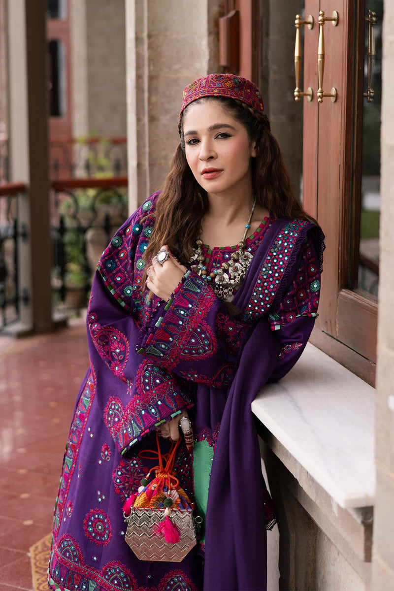 Maryam Hussain | Winter Shawl 2024 |  Plum by Maryam Hussain - Designer Dress - Type: Ladies Clothes - Available at Libayah - 100% Original