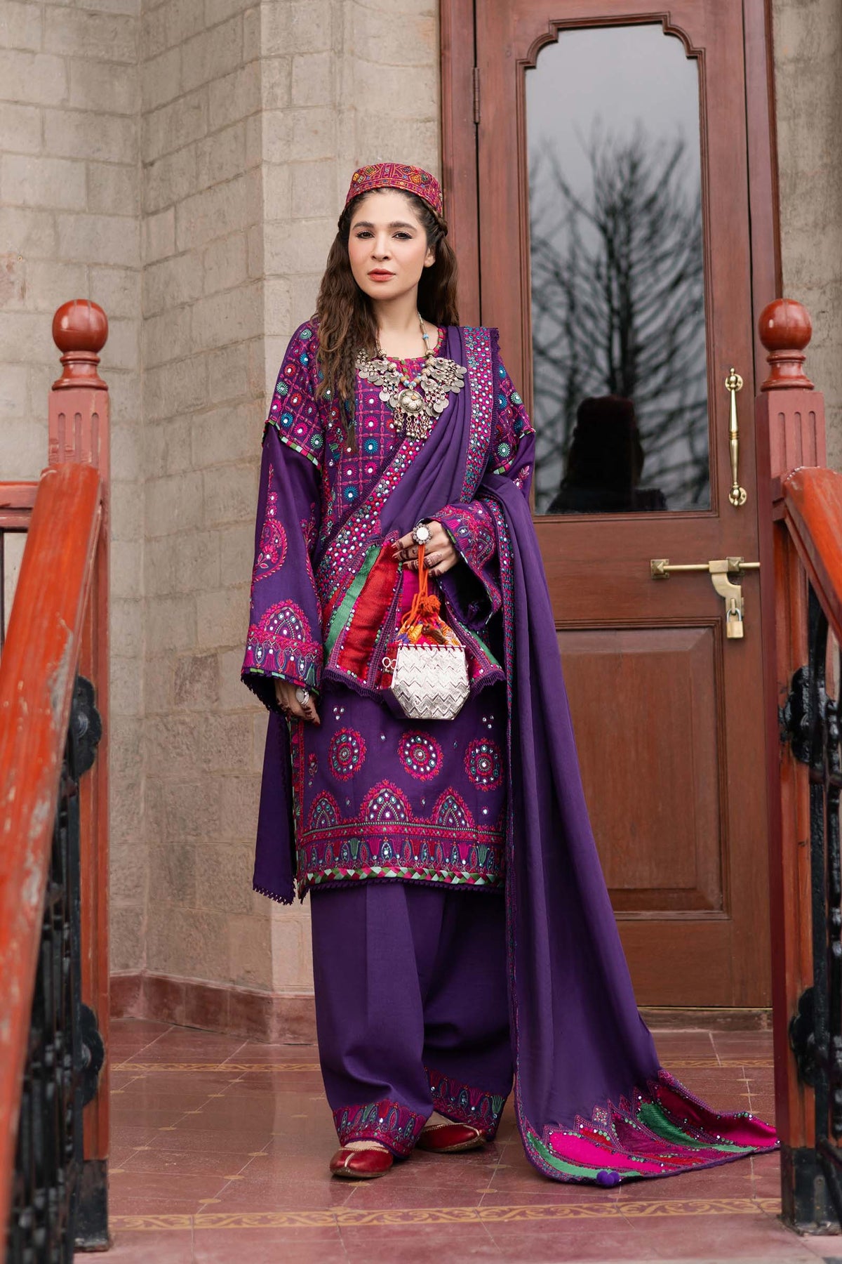 Maryam Hussain | Winter Shawl 2024 |  Plum by Maryam Hussain - Designer Dress - Type: Ladies Clothes - Available at Libayah - 100% Original