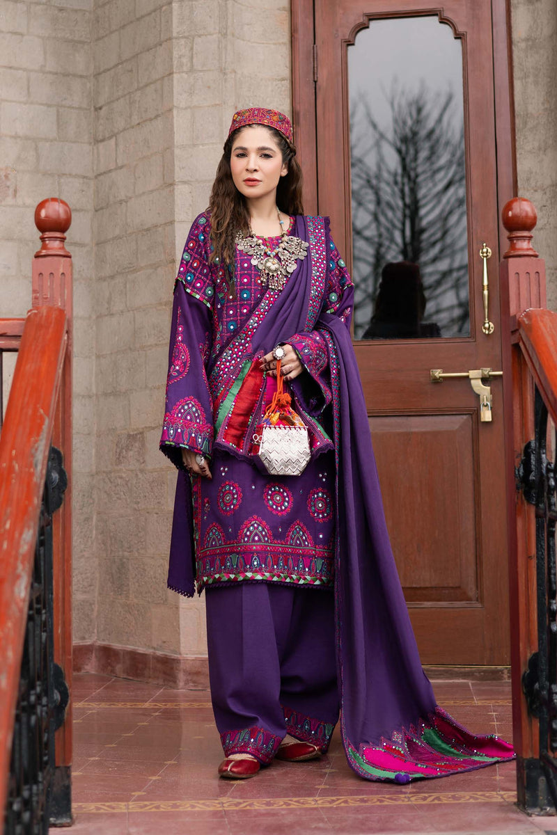 Maryam Hussain | Winter Shawl 2024 |  Plum by Maryam Hussain - Designer Dress - Type: Ladies Clothes - Available at Libayah - 100% Original