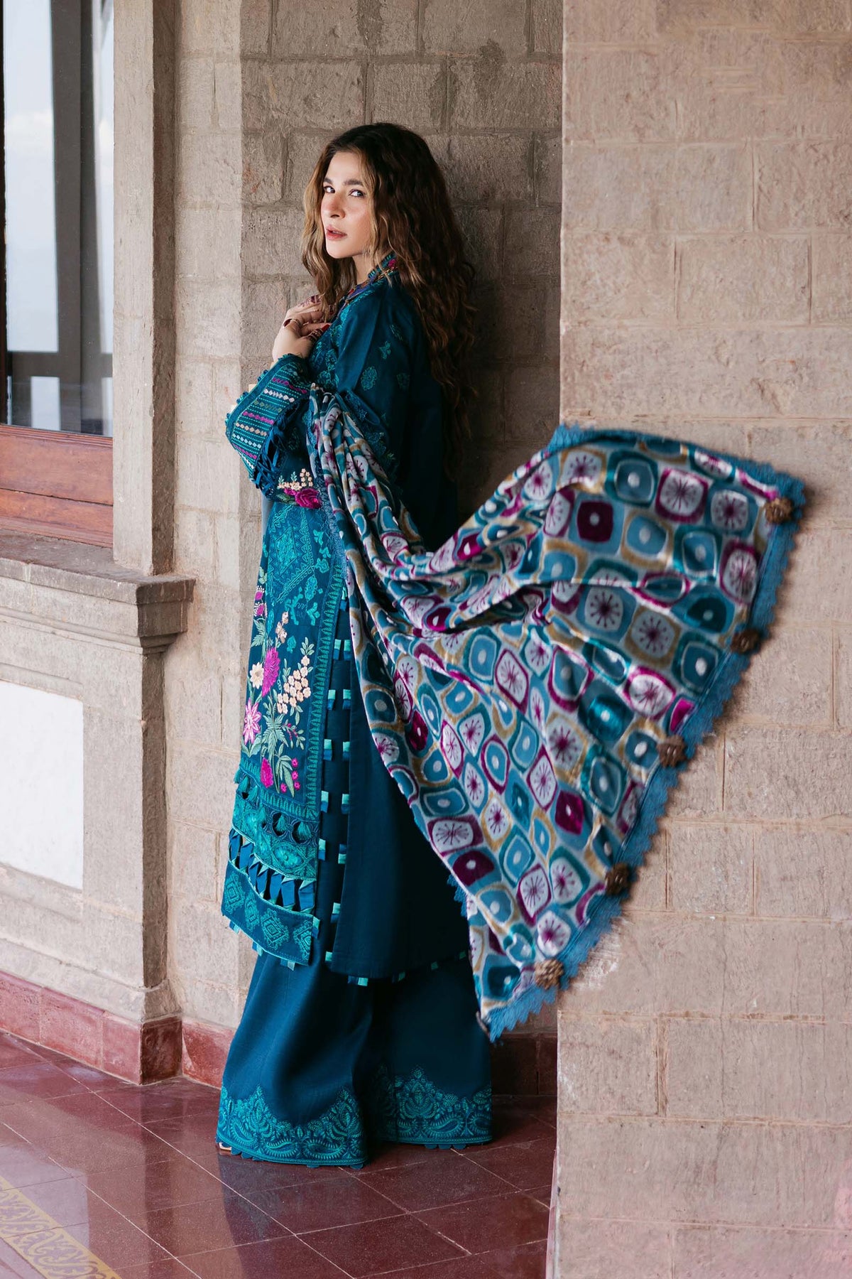 Maryam Hussain | Winter Shawl 2024 |  Opal by Maryam Hussain - Designer Dress - Type: Ladies Clothes - Available at Libayah - 100% Original