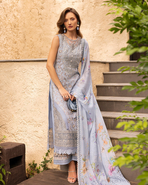 Faiza Saqlain | Zinnia Luxury Lawn | Liana - by Libayah - Registered Vendor of : Faiza Saqlain - 100% Original Designer Dress
