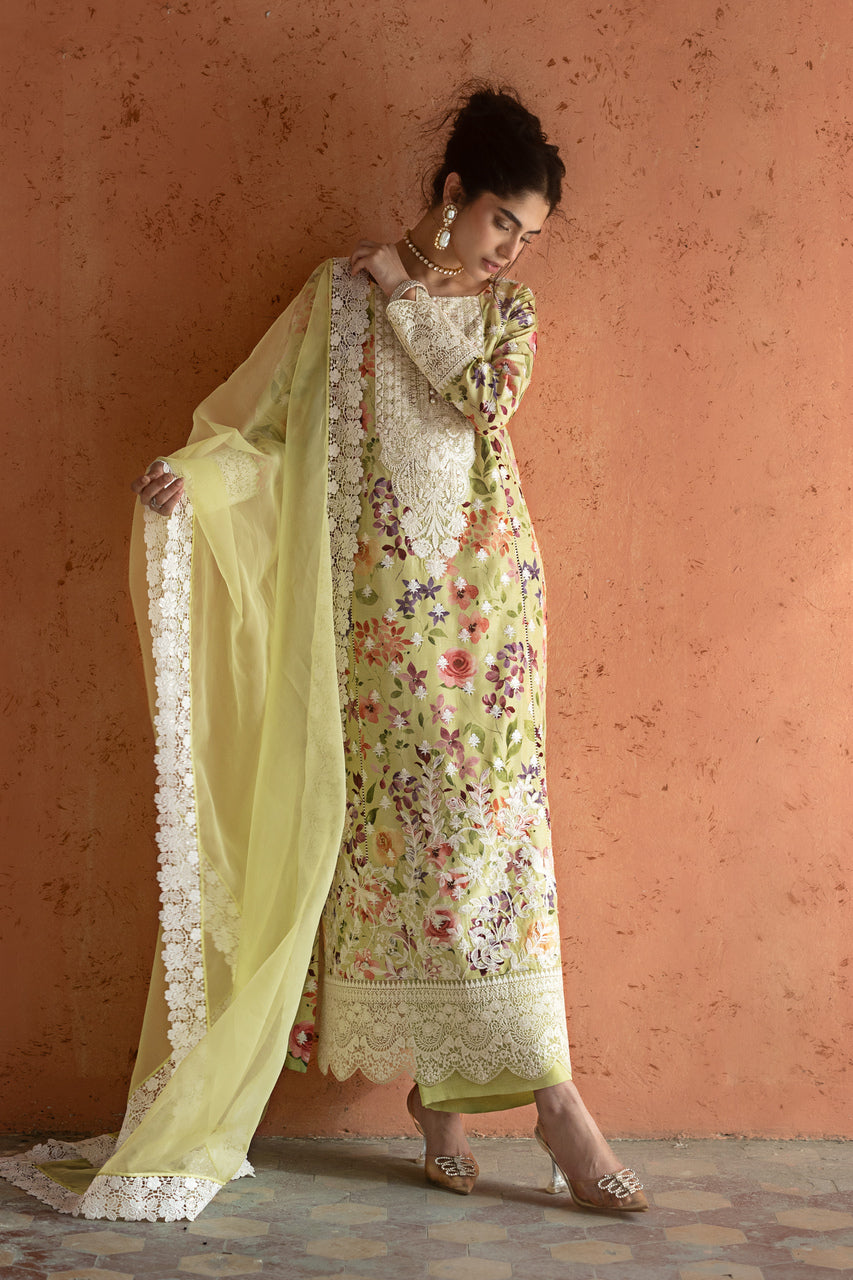Zainab Chottani | Summer Edition 26 | Lime Frost by Zainab Chottani - Designer Dress  - Type : Ladies Clothes - Available at Libayah - 100% Original 
