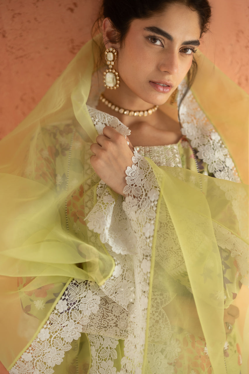 Zainab Chottani | Summer Edition 26 | Lime Frost by Zainab Chottani - Designer Dress  - Type : Ladies Clothes - Available at Libayah - 100% Original 