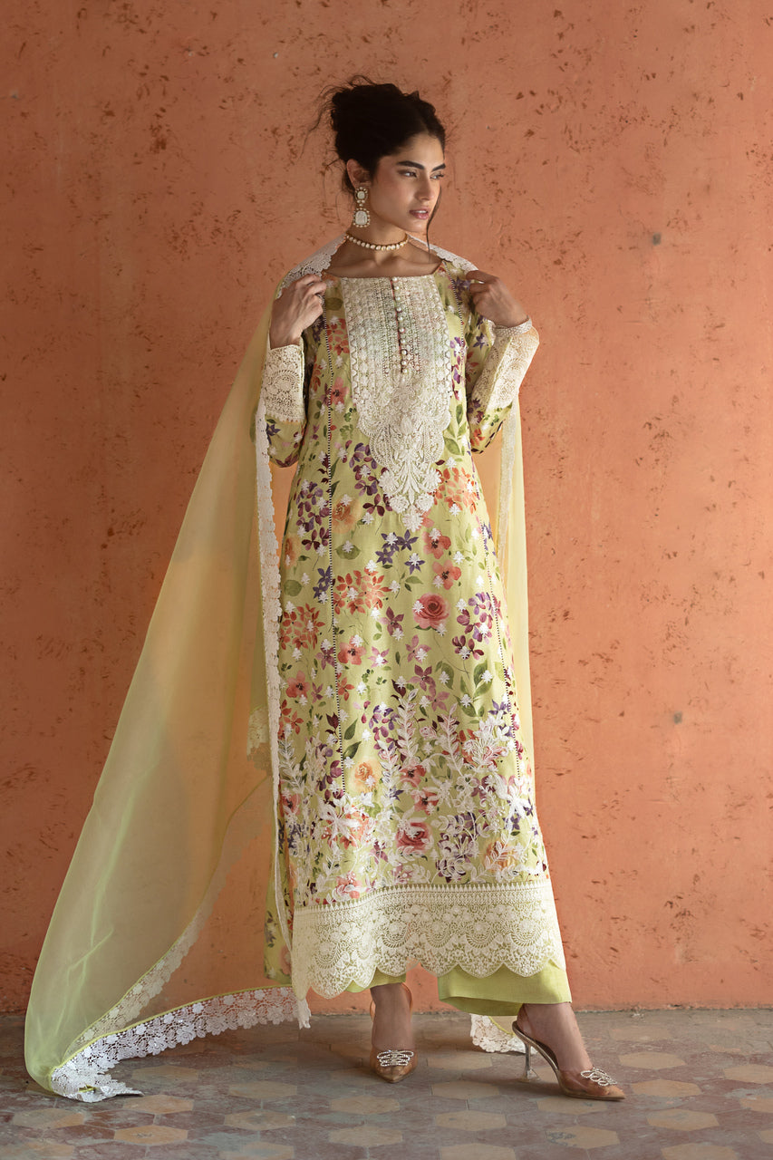 Zainab Chottani | Summer Edition 26 | Lime Frost by Zainab Chottani - Designer Dress  - Type : Ladies Clothes - Available at Libayah - 100% Original 