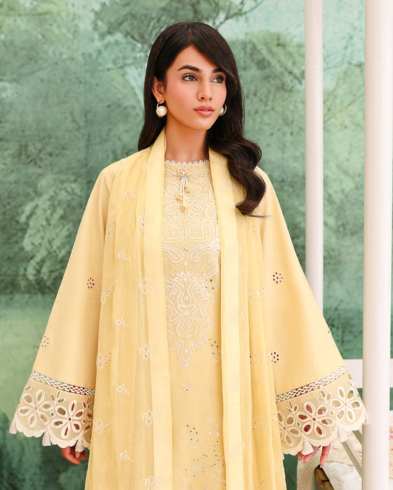 Roheenaz | Veil of Summer Chikankari | Lumiere Yellow by Roheenaz - Designer Dress  - Type : Ladies Clothes - Available at Libayah - 100% Original 