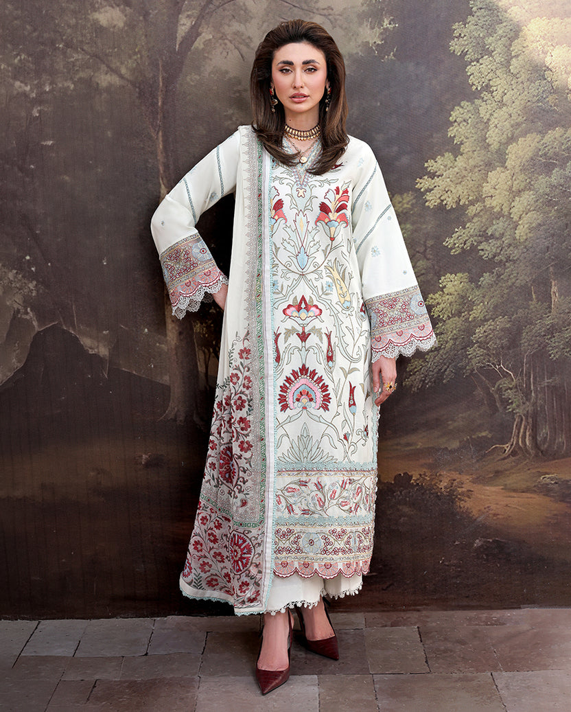 Roheenaz | Floral Reverie Luxury Lawn | Lunar Glow by Roheenaz - Designer Dress  - Type : Ladies Clothes - Available at Libayah - 100% Original 