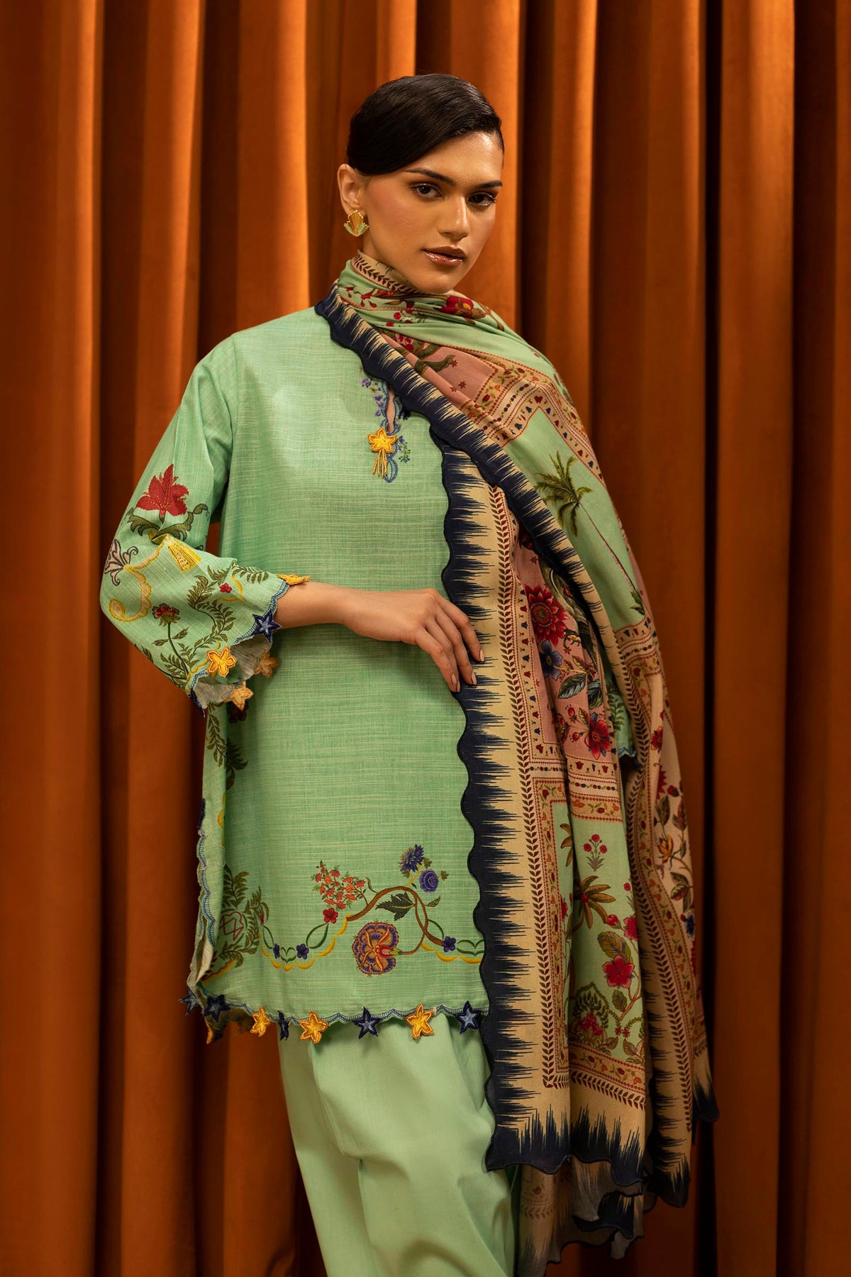 Sana Safinaz | Muzlin Winter 25 | M253-004B by Sana Safinaz - Designer Dress - Type : Ladies Clothes - Available at Libayah - 100% Original 