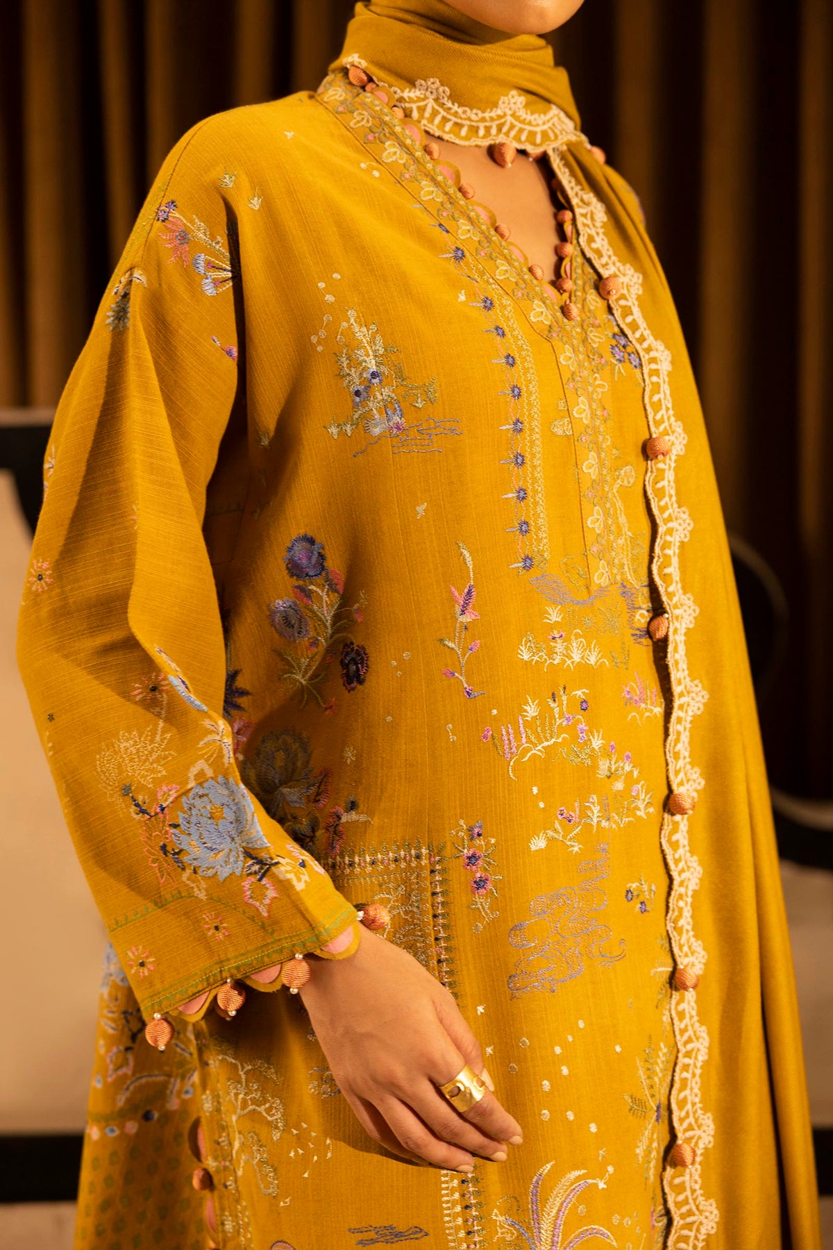 Sana Safinaz | Muzlin Winter 25 | M253-007B by Sana Abbas - Designer Dress - Type : Ladies Clothes - Available at Libayah - 100% Original 
