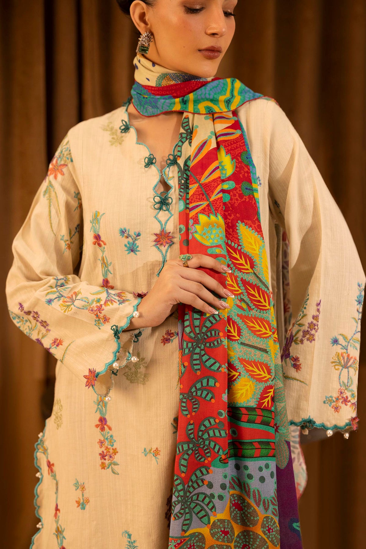 Sana Safinaz | Muzlin Winter 25 | M253-008B by Sana Safinaz - Designer Dress - Type : Ladies Clothes - Available at Libayah - 100% Original 