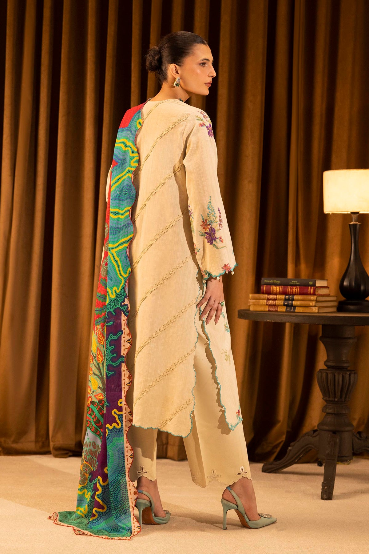 Sana Safinaz | Muzlin Winter 25 | M253-008B by Sana Safinaz - Designer Dress - Type : Ladies Clothes - Available at Libayah - 100% Original 