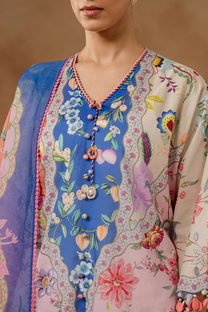 Sana Safinaz | Muzlin Spring 26 | M261-013B-CU by Sana Safinaz - Designer Dress - Type : Luxury Dress - Available at Libayah - 100% Original