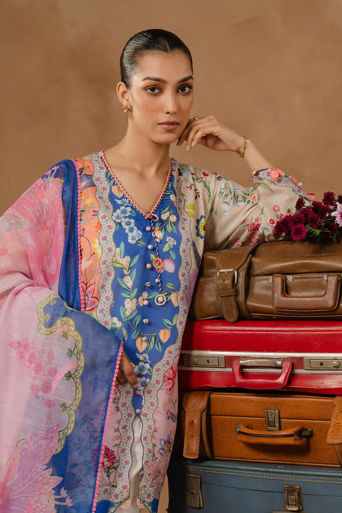 Sana Safinaz | Muzlin Spring 26 | M261-013B-CU by Sana Safinaz - Designer Dress - Type : Luxury Dress - Available at Libayah - 100% Original