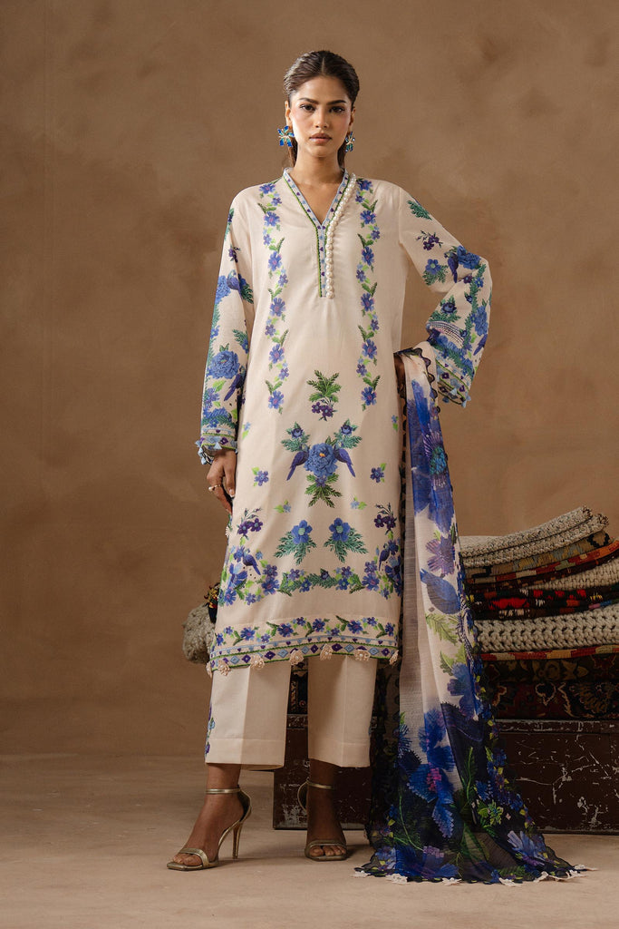Sana Safinaz | Muzlin Spring 26 | M261-016A-CU by Sana Safinaz - Designer Dress - Type : Luxury Dress - Available at Libayah - 100% Original