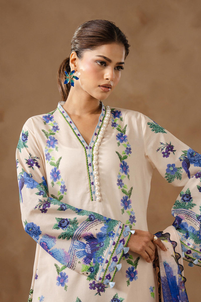 Sana Safinaz | Muzlin Spring 26 | M261-016A-CU by Sana Safinaz - Designer Dress - Type : Luxury Dress - Available at Libayah - 100% Original