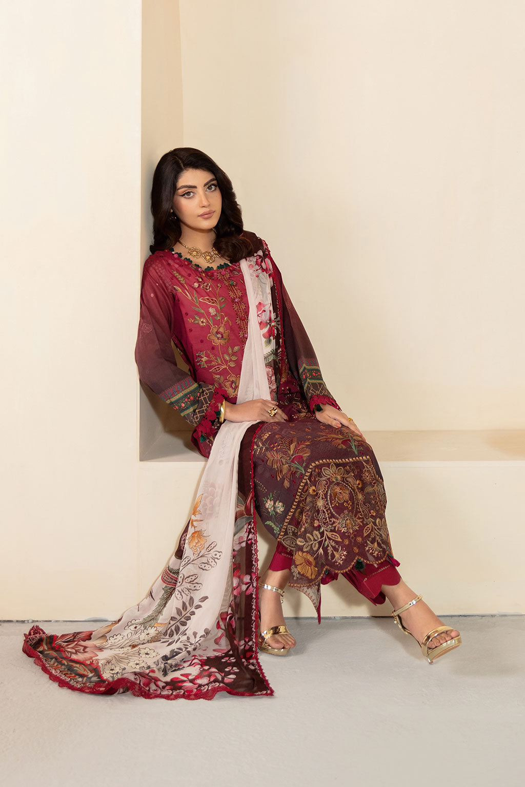 Ramsha | Mashaal Luxury Lawn | L-1303 by Ramsha - Designer Dress - Type: Ladies Clothes - Available at Libayah - 100% Original