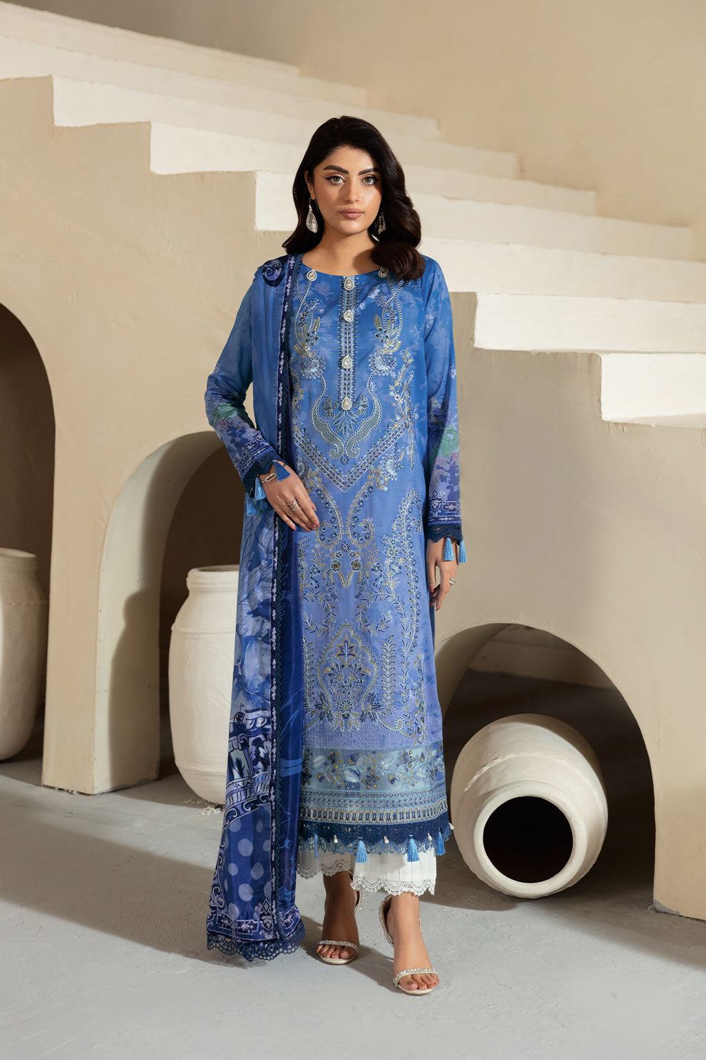 Ramsha | Mashaal Luxury Lawn | L-1302 by Ramsha - Designer Dress - Type: Ladies Clothes - Available at Libayah - 100% Original