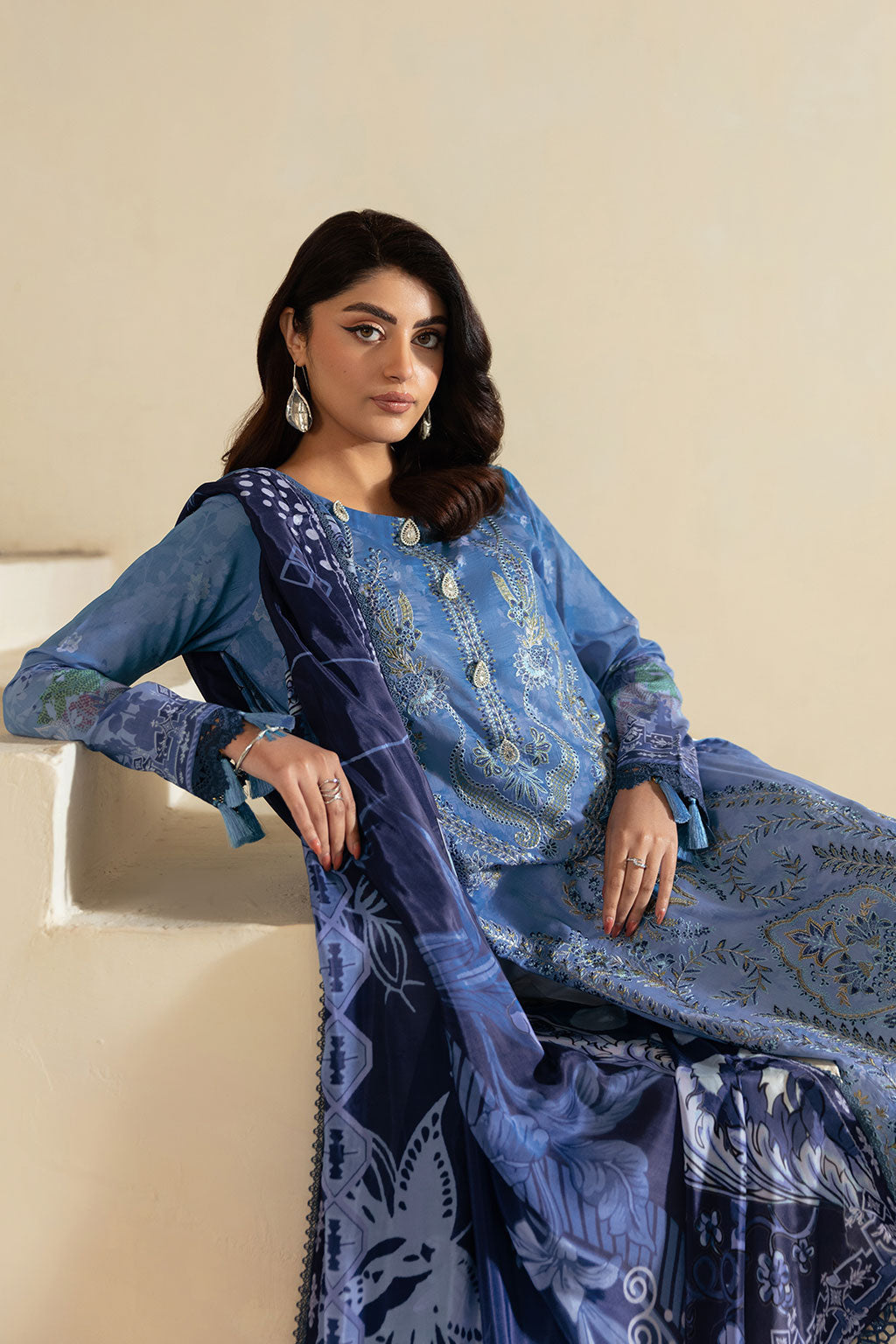 Ramsha | Mashaal Luxury Lawn | L-1302 by Ramsha - Designer Dress - Type: Ladies Clothes - Available at Libayah - 100% Original