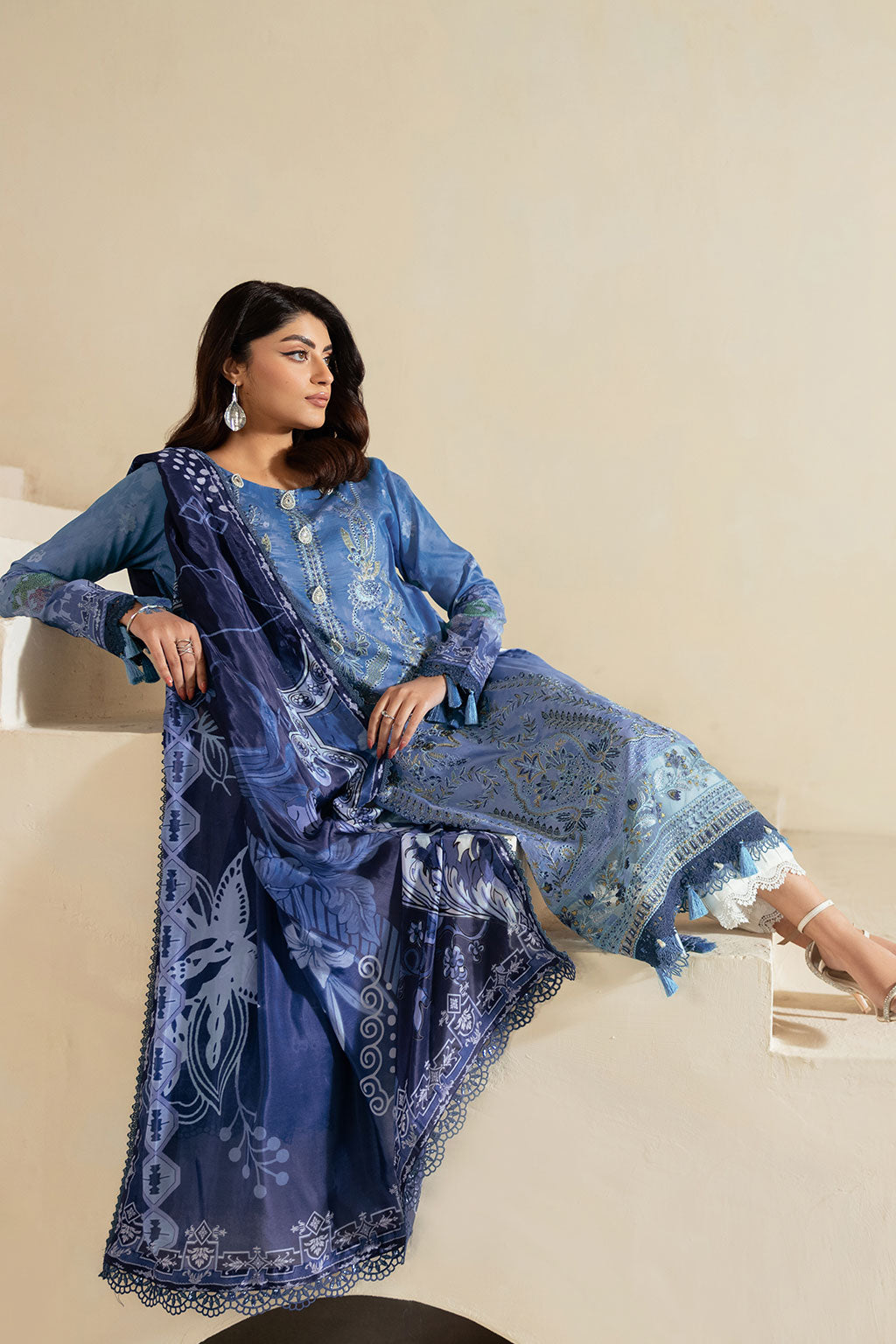 Ramsha | Mashaal Luxury Lawn | L-1302 by Ramsha - Designer Dress - Type: Ladies Clothes - Available at Libayah - 100% Original