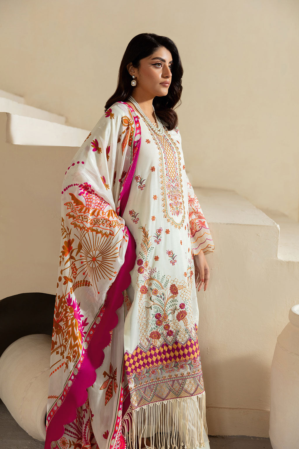 Ramsha | Mashaal Luxury Lawn | L-1308 by Ramsha - Designer Dress - Type: Ladies Clothes - Available at Libayah - 100% Original