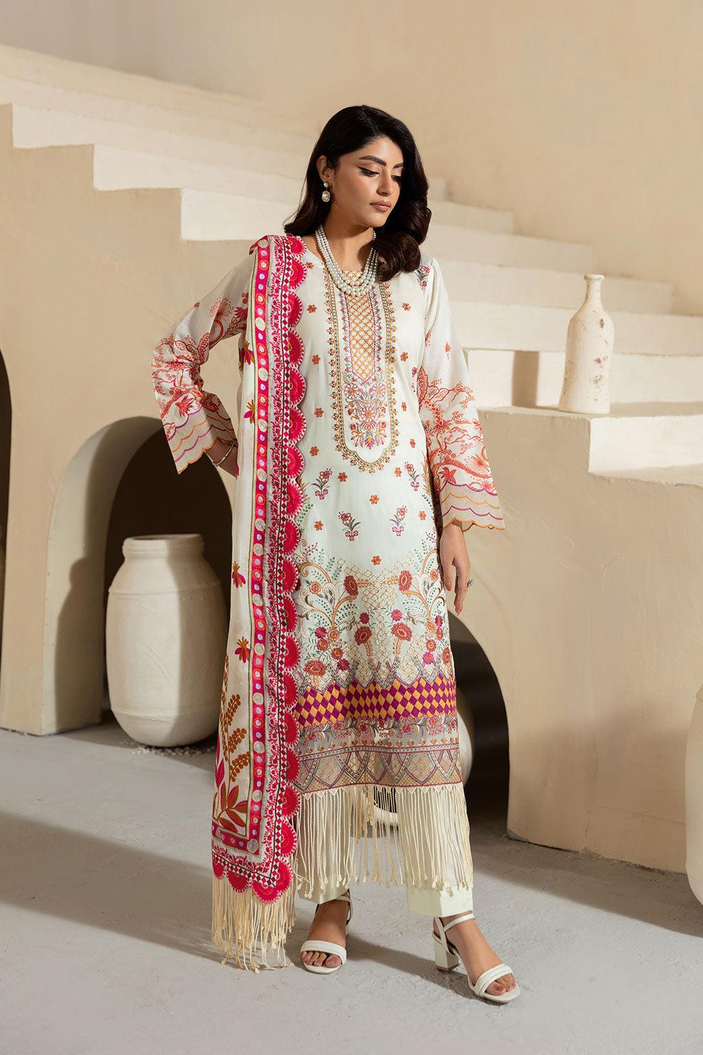 Ramsha | Mashaal Luxury Lawn | L-1308 by Ramsha - Designer Dress - Type: Ladies Clothes - Available at Libayah - 100% Original