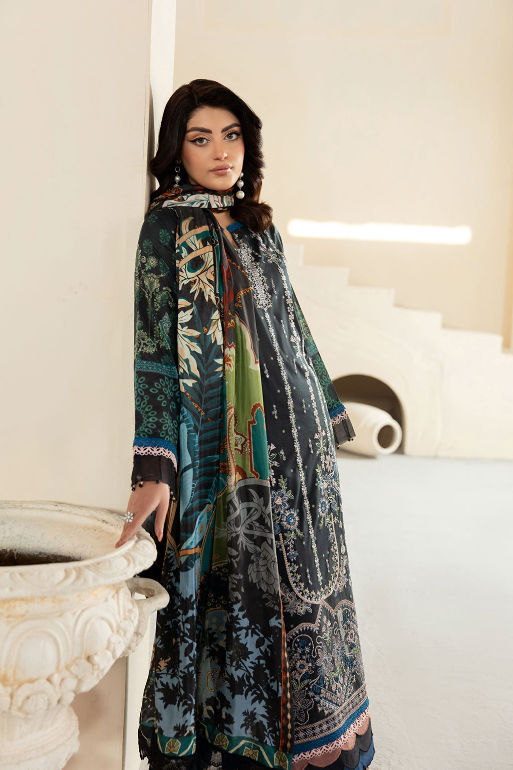 Ramsha | Mashaal Luxury Lawn | L-1301 by Ramsha - Designer Dress - Type: Ladies Clothes - Available at Libayah - 100% Original