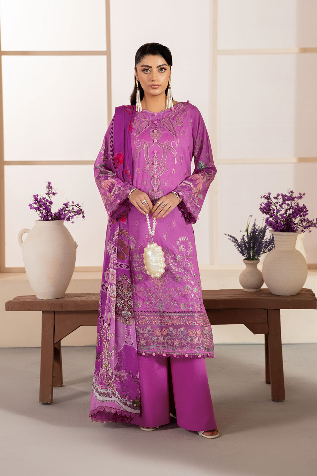 Ramsha | Mashaal Luxury Lawn | L-1312 by Ramsha - Designer Dress - Type: Ladies Clothes - Available at Libayah - 100% Original