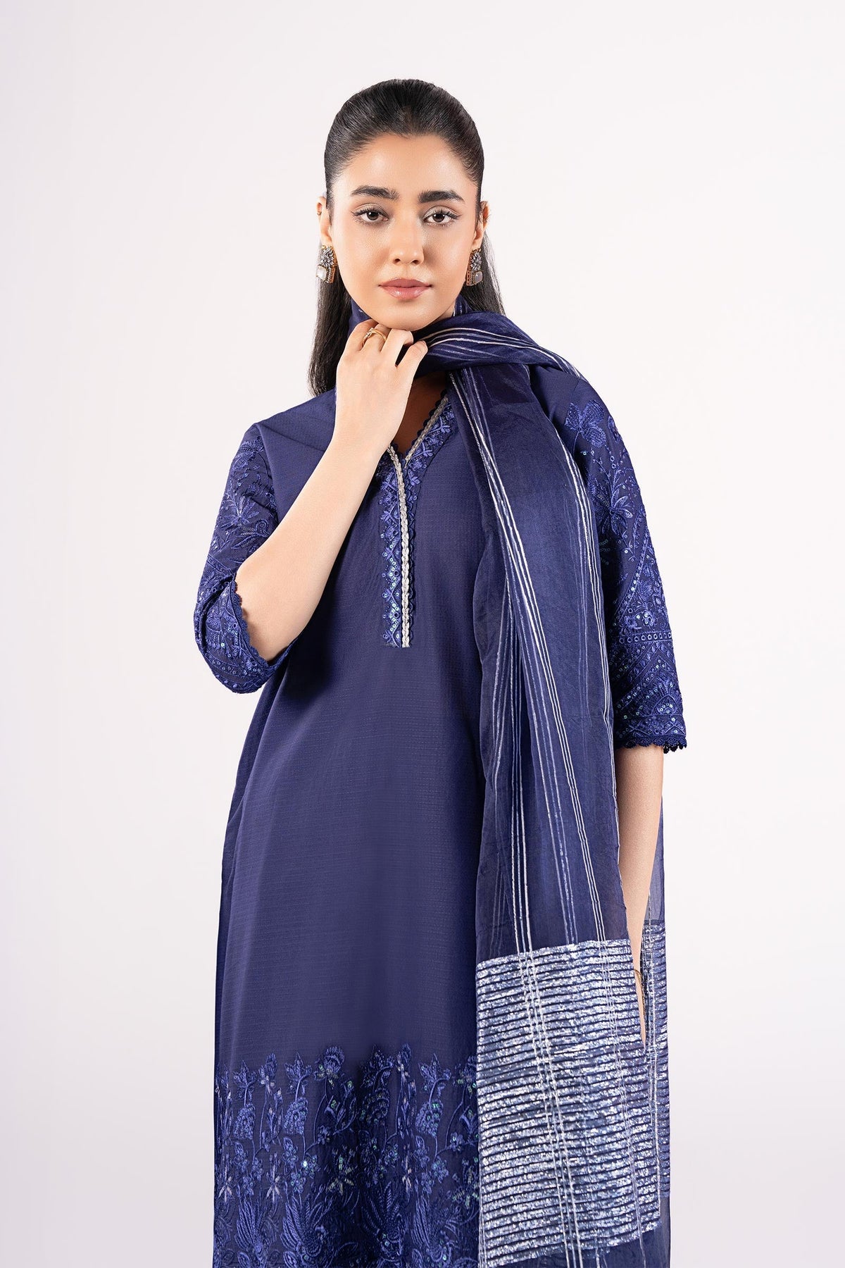 Maria B | Basics RTW | 3 Pc Embroidered Dobby Suit | MB-CS25-137 by Maria B - Designer Dress - Type: Ladies Clothes - Available at Libayah - 100% Original