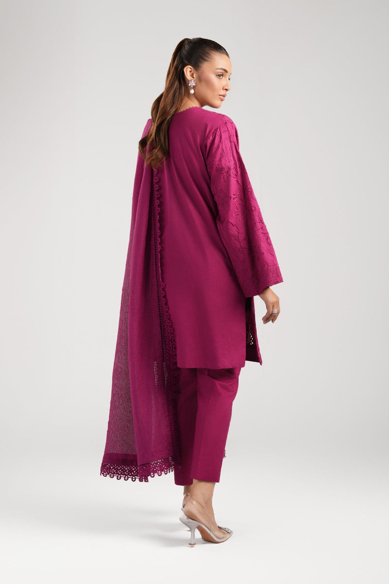 Maria B | Basics RTW | 3 Pc Embroidered Dobby Suit | MB-CS25-138 by Maria B - Designer Dress - Type: Ladies Clothes - Available at Libayah - 100% Original