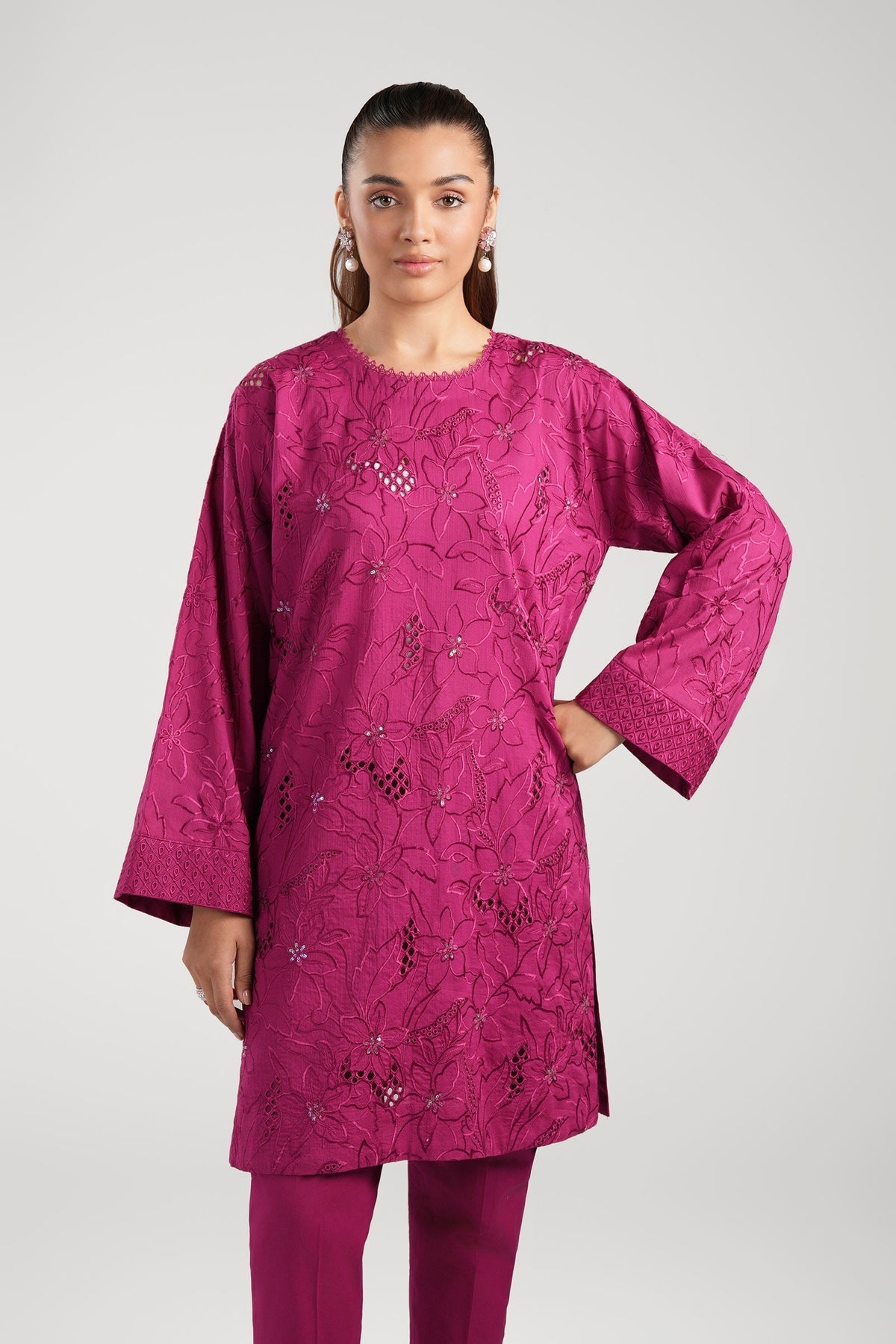 Maria B | Basics RTW | 3 Pc Embroidered Dobby Suit | MB-CS25-138 by Maria B - Designer Dress - Type: Ladies Clothes - Available at Libayah - 100% Original