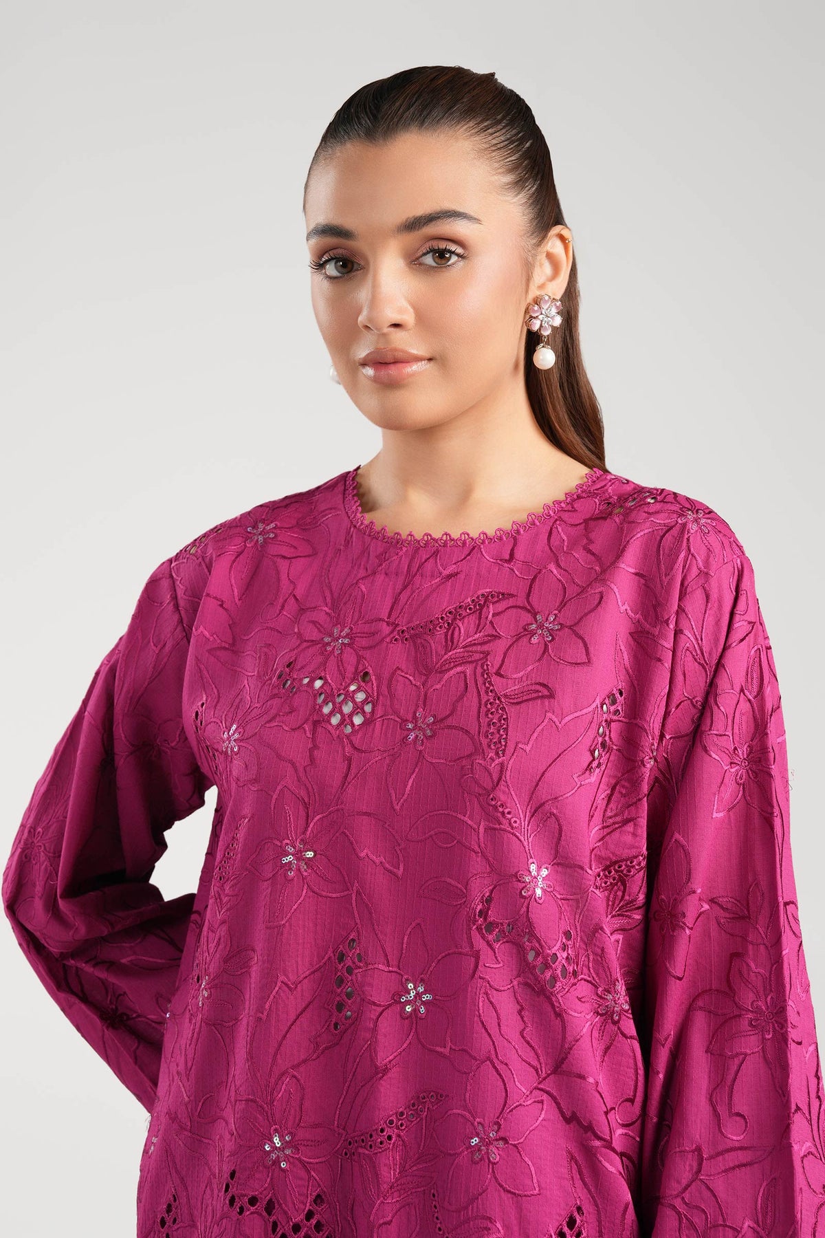 Maria B | Basics RTW | 3 Pc Embroidered Dobby Suit | MB-CS25-138 by Maria B - Designer Dress - Type: Ladies Clothes - Available at Libayah - 100% Original