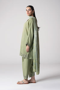 Maria B | Basics RTW | 3 Pc Embroidered Lurex Stripe Suit | MB-CS25-143 by Maria B - Designer Dress - Type: Ladies Clothes - Available at Libayah - 100% Original