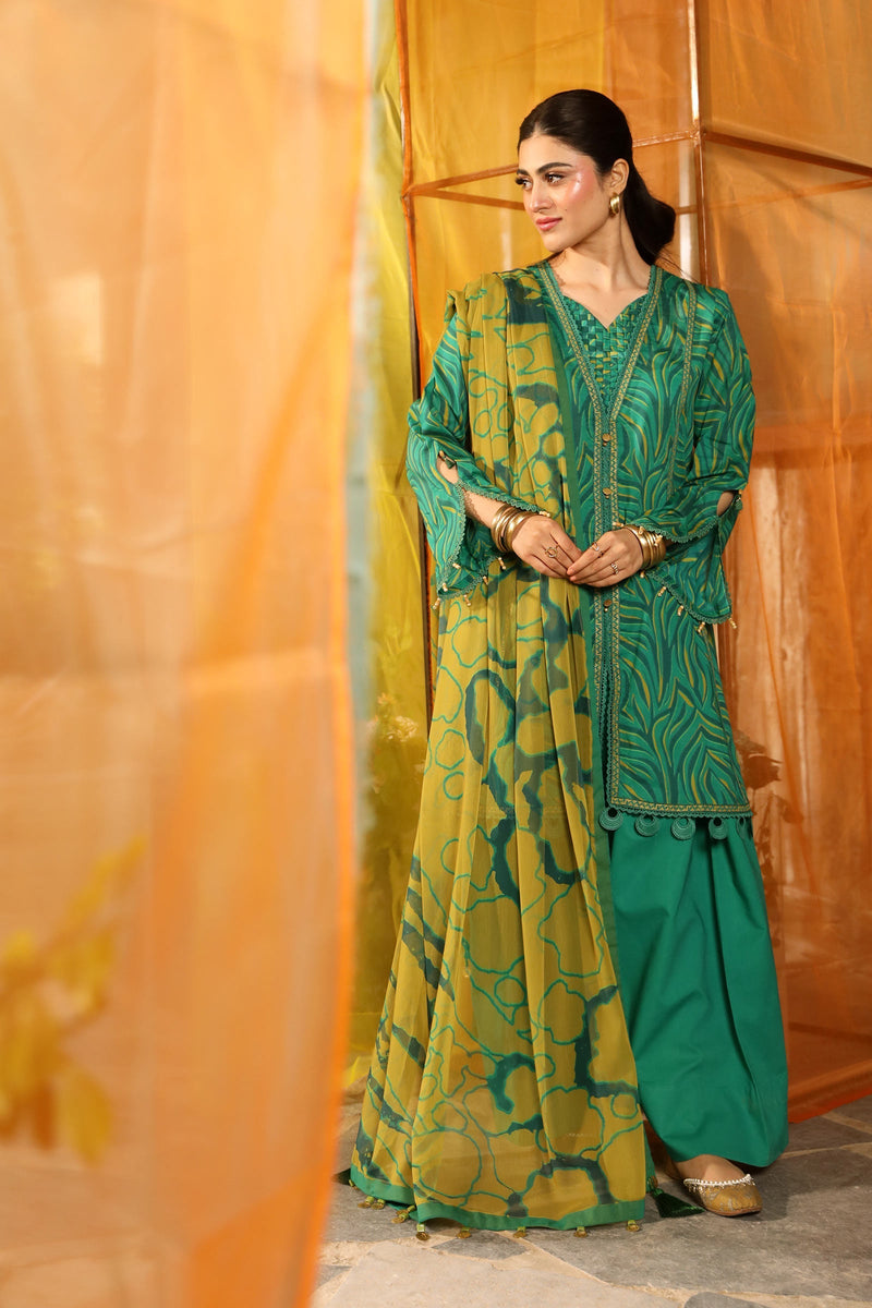 Maria B | M Basic Summer Lawn 25 | MB-CUS25-704A by Maria B - Designer Dress - Type: Ladies Clothes - Available at Libayah - 100% Original
