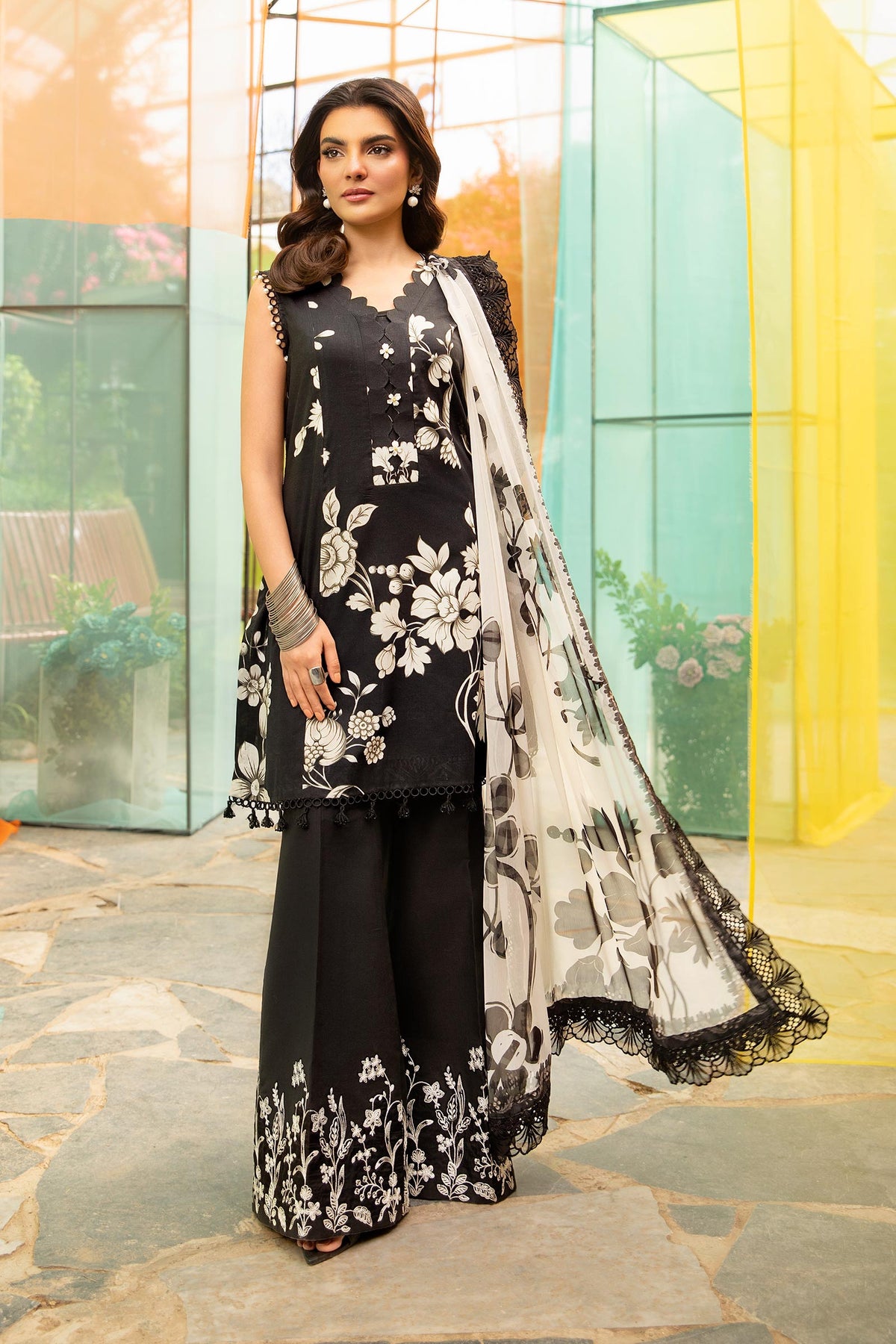 Maria B | M Basic Summer Lawn 25 | MB-CUS25-706B by Maria B - Designer Dress - Type: Ladies Clothes - Available at Libayah - 100% Original