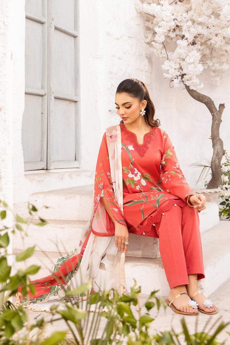 Maria B | M Basic Summer Lawn 25 | MB-CUS25-707B by Maria B - Designer Dress - Type: Ladies Clothes - Available at Libayah - 100% Original