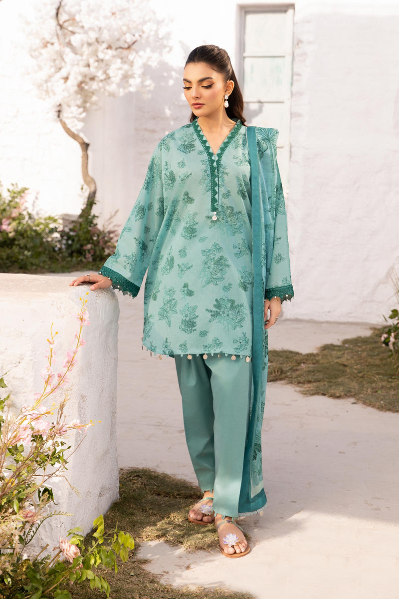 Maria B | M Basic Summer Lawn 25 | MB-CUS25-708B by Maria B - Designer Dress - Type: Ladies Clothes - Available at Libayah - 100% Original