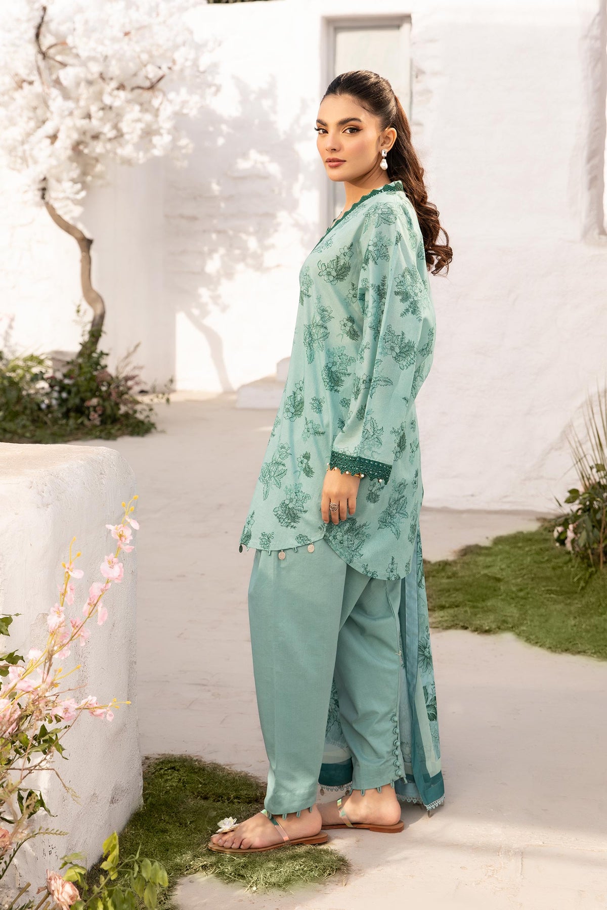 Maria B | M Basic Summer Lawn 25 | MB-CUS25-708B by Maria B - Designer Dress - Type: Ladies Clothes - Available at Libayah - 100% Original