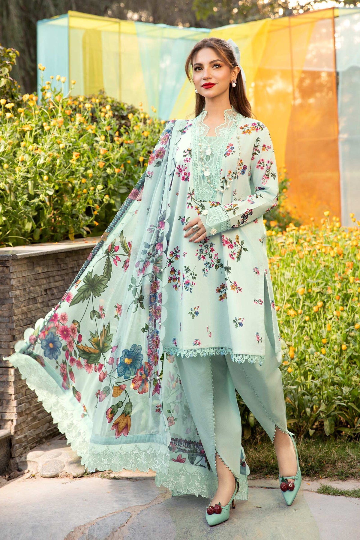 Maria B | M Basic Summer Lawn 25 | MB-CUS25-709B by Maria B - Designer Dress - Type: Ladies Clothes - Available at Libayah - 100% Original