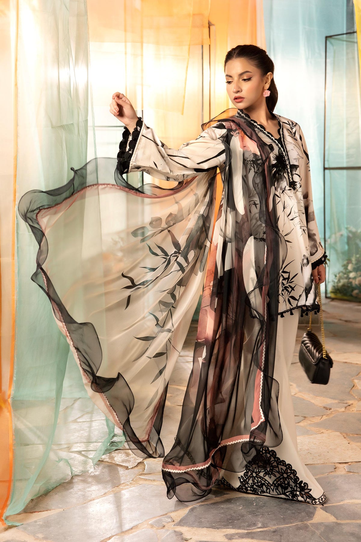 Maria B | M Basic Summer Lawn 25 | MB-CUS25-713B by Maria B - Designer Dress - Type: Ladies Clothes - Available at Libayah - 100% Original