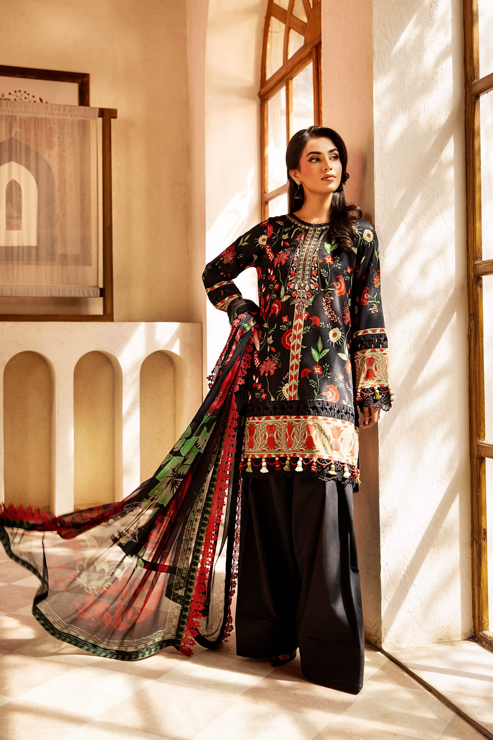Maria B | Eid Basic Lawn | MB-CUS25-901A by Maria B - Designer Dress - Type: Ladies Clothes - Available at Libayah - 100% Original