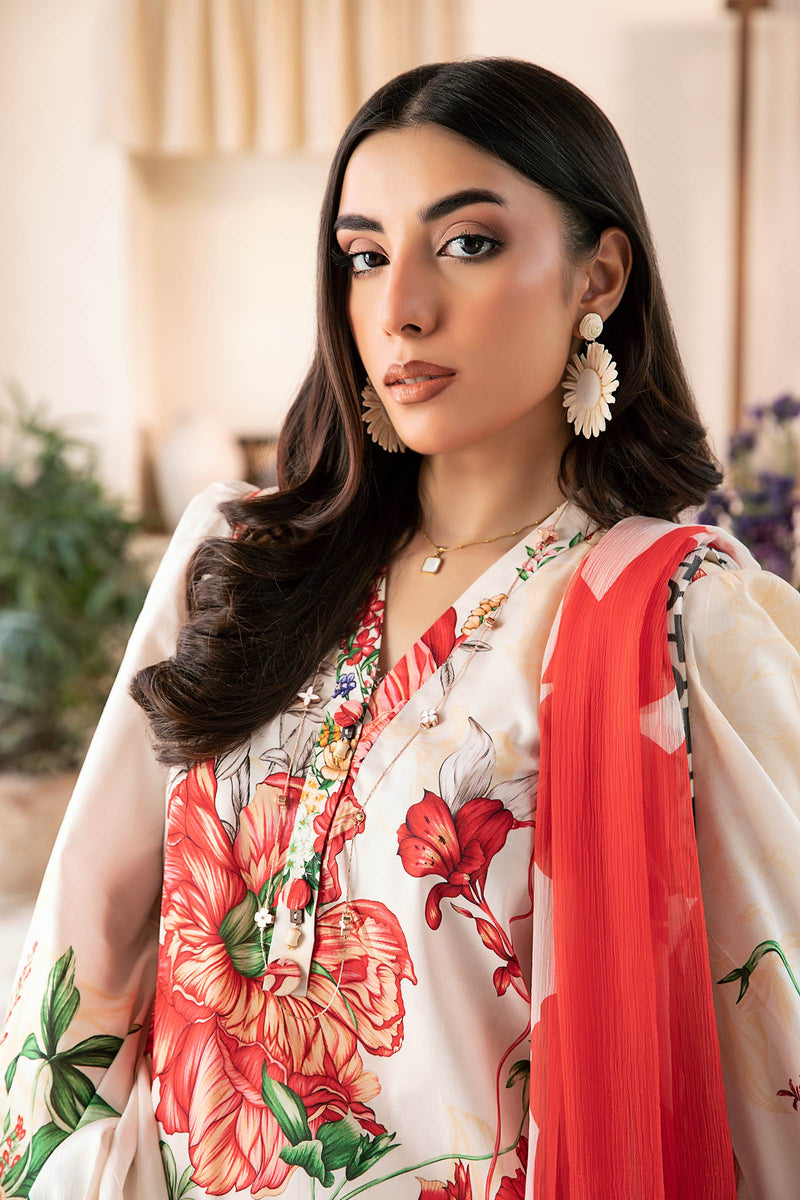 Maria B | Eid Basic Lawn | MB-CUS25-907B by Maria B - Designer Dress - Type: Ladies Clothes - Available at Libayah - 100% Original